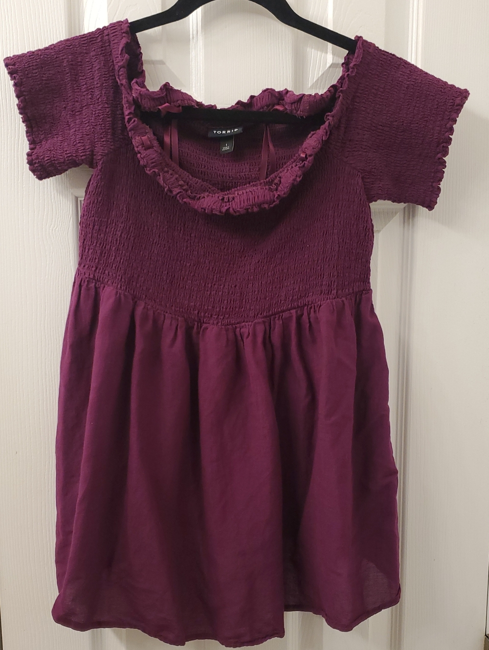 torrid Plum Smocked Short Sleeve Girls Dress